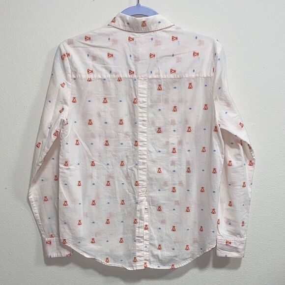 Maeve Anthropologie Teepee Print Pleated Button Down Blouse – Size 2 - Picture 7 of 12